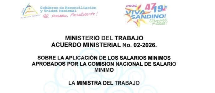 Aumento del salario mínimo en Nicaragua 2026: sectores, montos y vigencia. – MITRAB